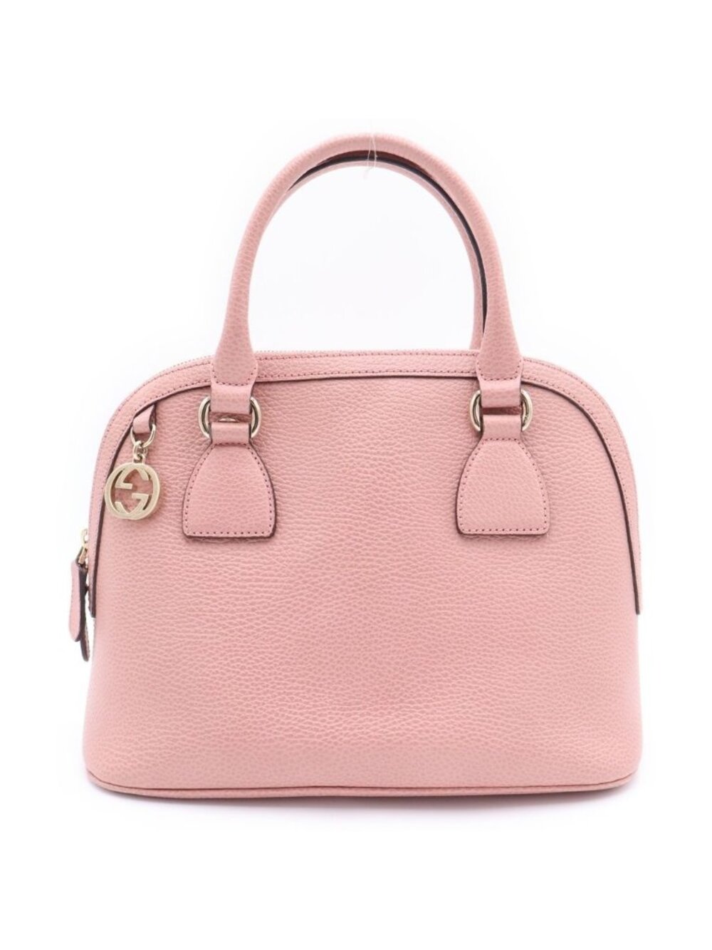 Gucci Interlocking 2-Way Shoulder Handbag Pink Leather Gold